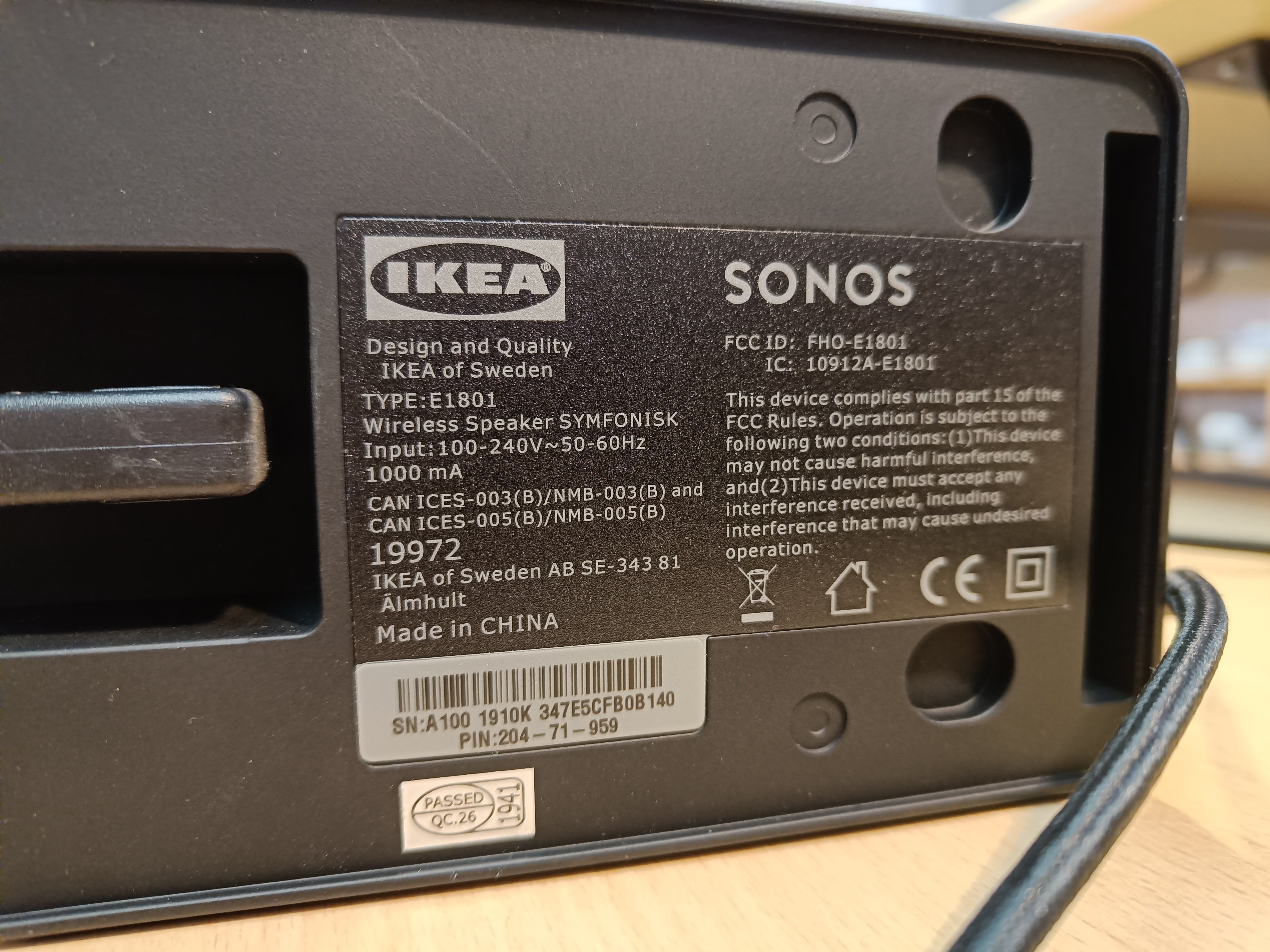 Ikea Sonos Wife højtaler